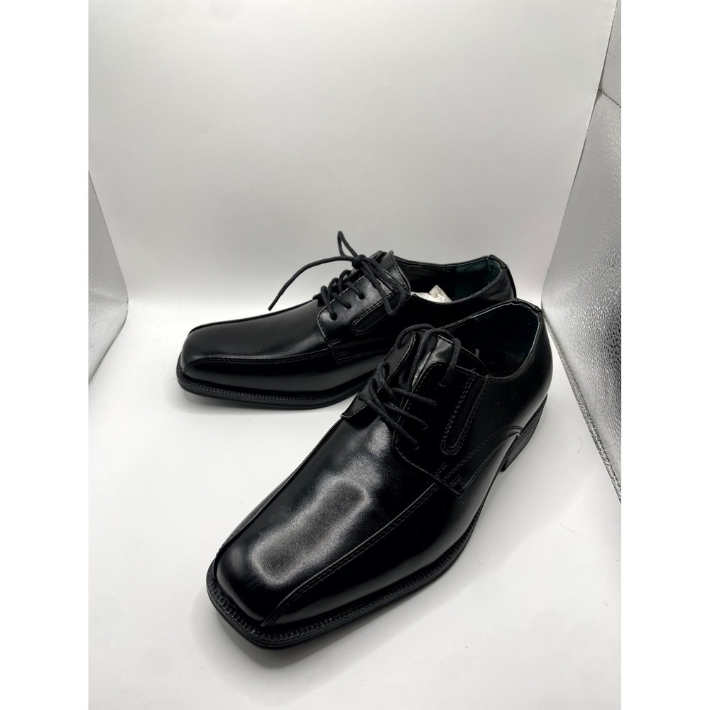 Alfani Proud Mens US 7.5 W Oxford Black Leather Bike Toe Formal Dress Shoes